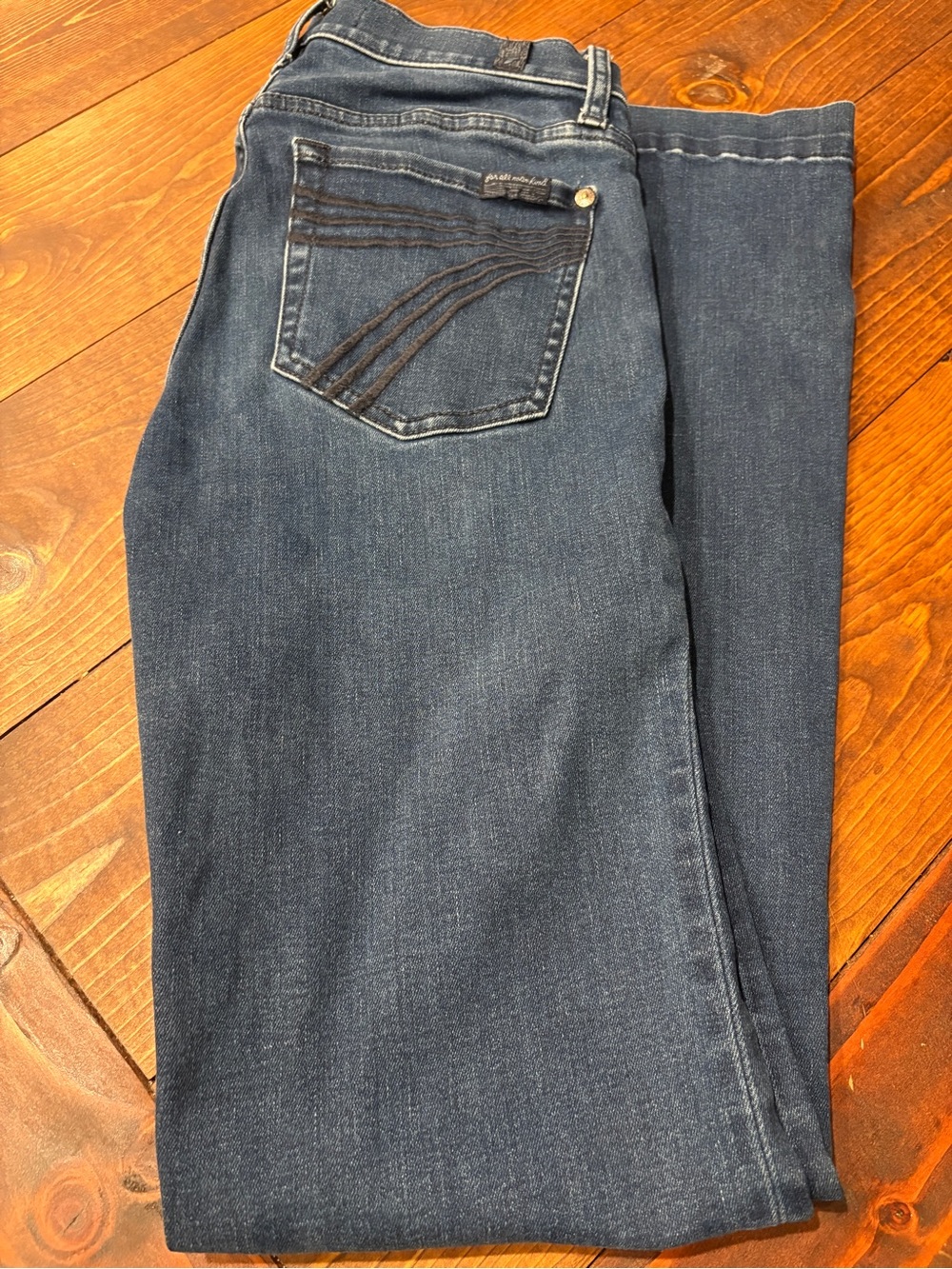 7 For All Mankind Dark Blue Flare Jeans